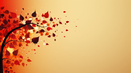 Autumn background with leaves and tree, AIの素材