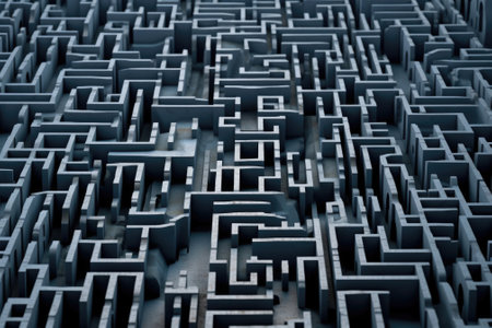 A large maze with many different paths, AIの素材