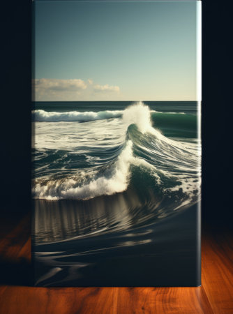 A large canvas print of the ocean waves, AIの素材
