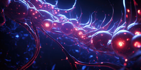 3d rendering of a neuron, AIの素材