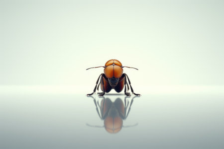 A bug that is sitting on a white table. AI.の素材