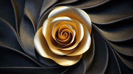 A golden rose on a black background, AIの素材