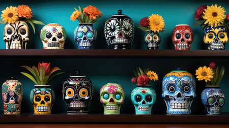 Day of the dead skulls, AIの素材