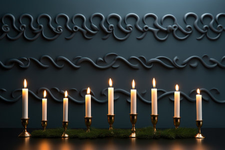 A group of candles are arranged in a row, AIの素材