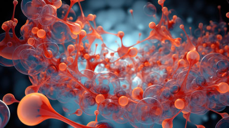 A close up of a bunch of orange balls, AIの素材