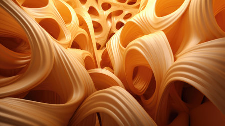 Abstract orange waves 3d rendering, AIの素材