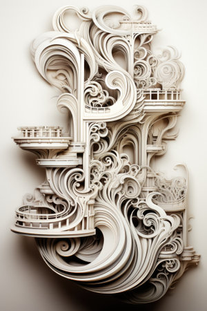 A paper cut out of a building with many different designs, AIの素材