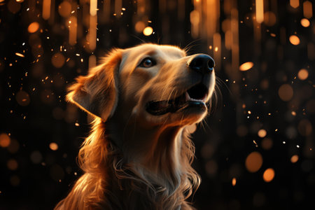 Golden retriever dog portrait, AIの素材