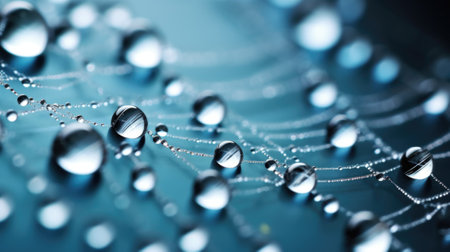 Water droplets on a spider web, AIの素材