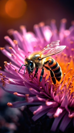 Bee on a flower, AIの素材