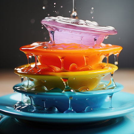 A stack of colorful plates, AIの素材