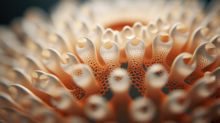 A close up of a flower with many small holes, AIの素材