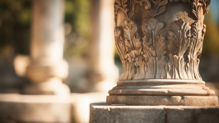 Ancient column in the city of jerusalem, AIの素材