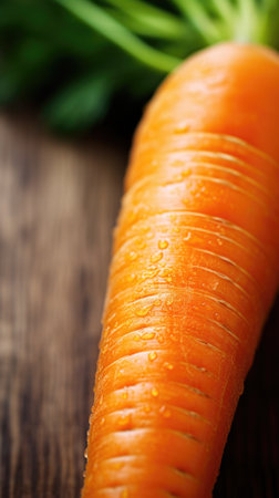 A carrot on a wooden table, AIの素材