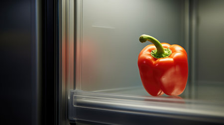 A red pepper is sitting in a refrigerator, AIの素材