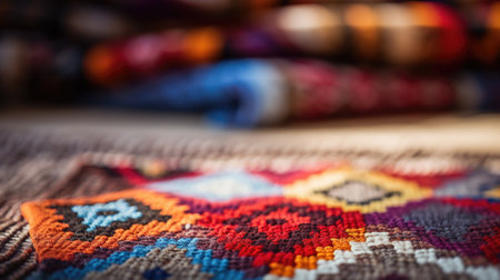 Colorful rug on the floor, AIの素材