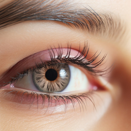 A womans eye with long eyelashes, AIの素材