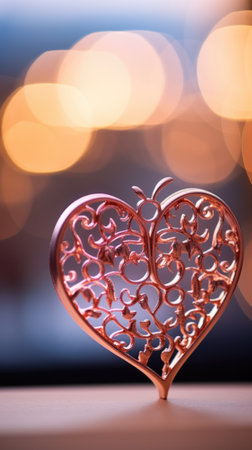 A heart shaped object with a bokeh background, AIの素材