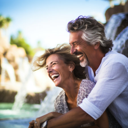 A man and woman laughing, AIの素材