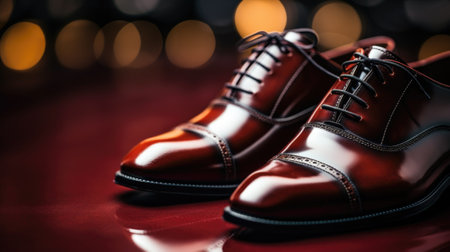 A pair of red shoes on a red background, AIの素材