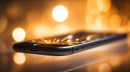 A cell phone with a sparkle on it, AIの素材
