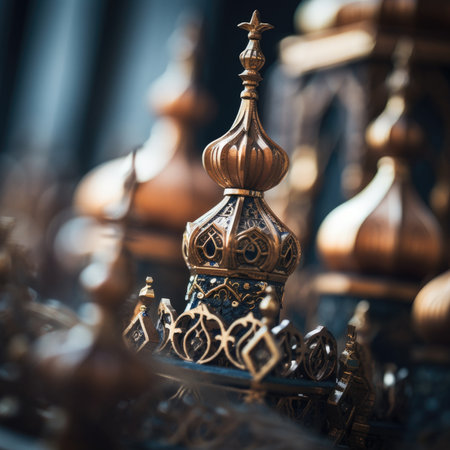 Golden domes on a building in a church, AIの素材