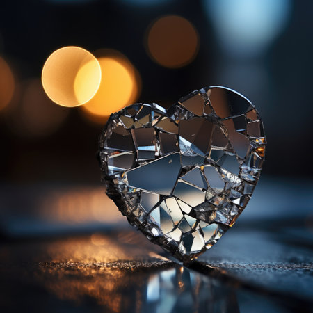 Broken heart mirror decoration, AIの素材