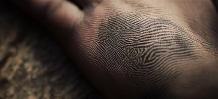 A persons foot with a fingerprint on it, AIの素材