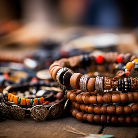 A collection of bracelets on a table, AIの素材