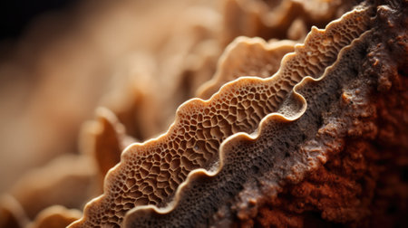 Close up of a mushroom with a dark background, AIの素材