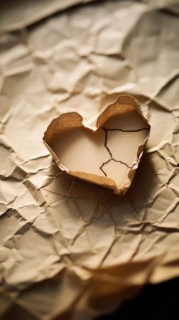 A broken heart is shown on a piece of paper, AIの素材
