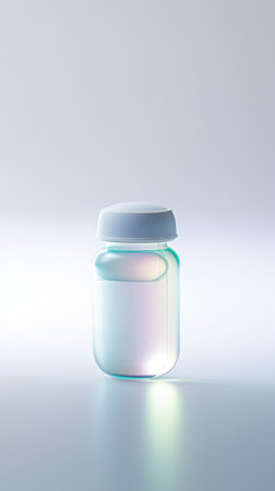A plastic jar with a lid on it, AIの素材