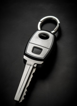 A car key on a black background, AIの素材