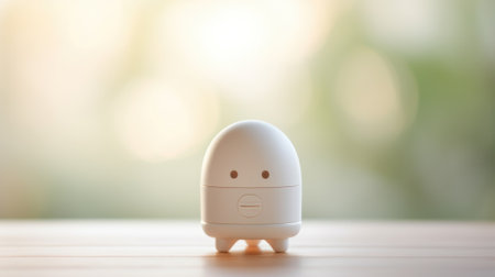 A small white egg sitting on a table, AIの素材