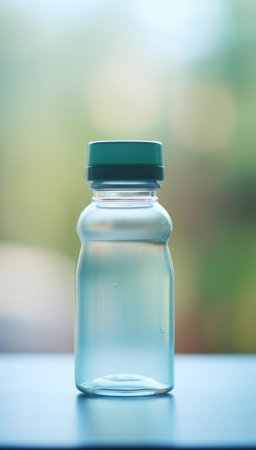 A small glass jar with a lid sitting on top of the table, AIの素材