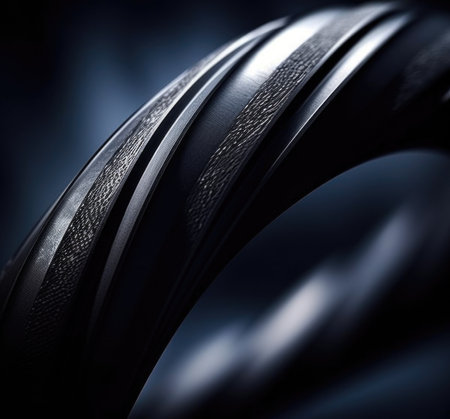 A close up of a black ring with some dark lines, AIの素材