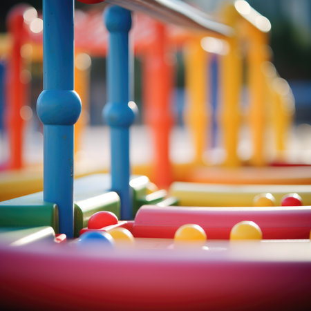 A close up of a colorful playground equipment, AIの素材