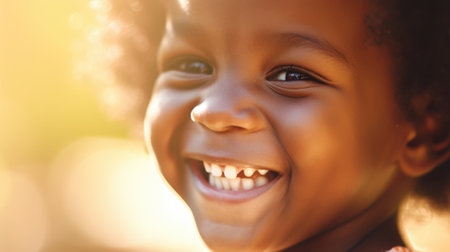 A close up of a smiling young girl, AIの素材