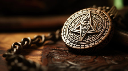 An old coin with a masonic symbol on it, AIの素材