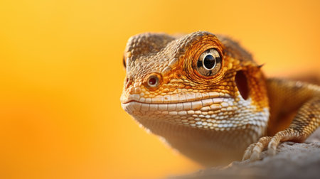 A lizard with a yellow background, AIの素材