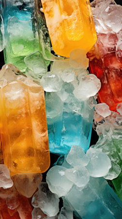 A bunch of ice cubes, AIの素材