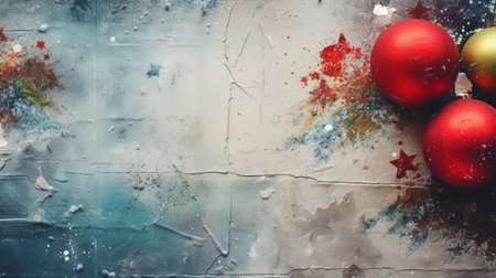 Christmas decorations on a grunge background, AIの素材