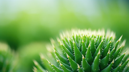 Close up of green plant with blurry background, AIの素材