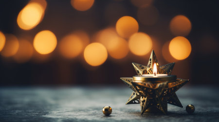 A small candle with a star on top of it, AIの素材