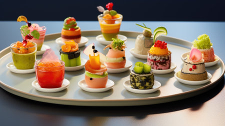 A plate with many different types of food on it, AIの素材