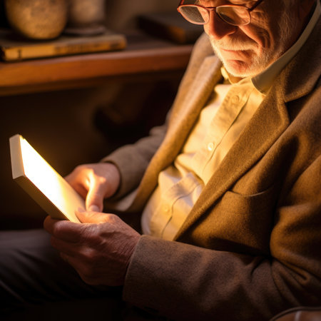 An old man is reading a book, AIの素材
