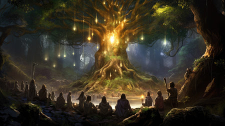 The tree of life in the forest, AIの素材