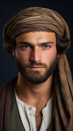 A man with a beard and turban, AIの素材