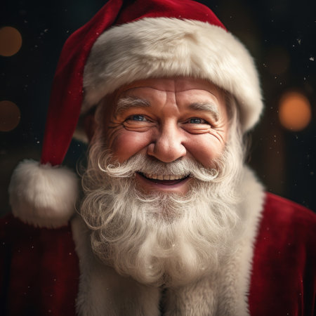 Santa claus smiling and laughing, AIの素材
