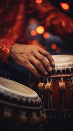 Indian music instrument named tabla, AIの素材